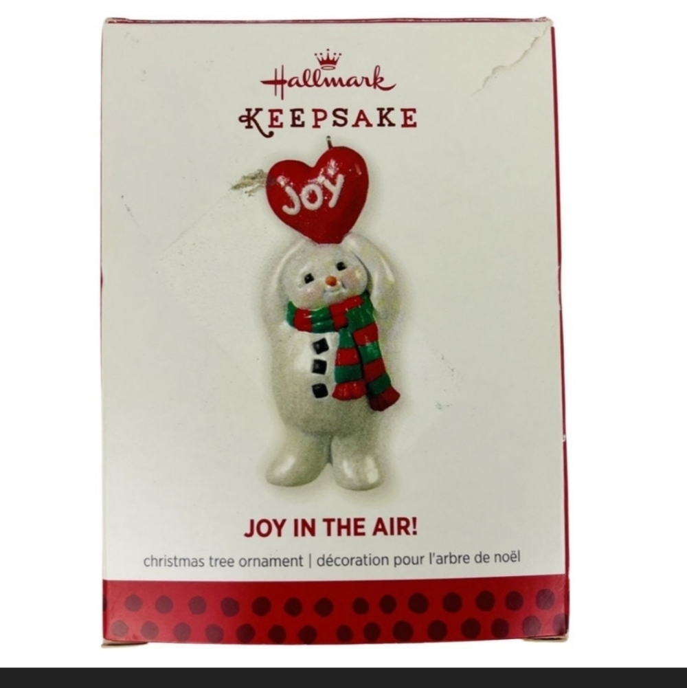 Hallmark Ornament Joy in the Air Snowman Balloon Christmas Holiday Keepsake 2013